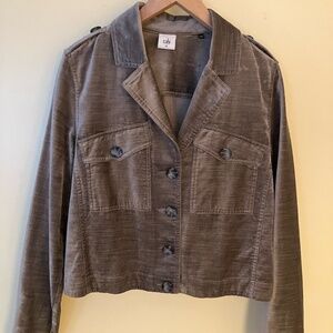 CAbi Platinum Colored Velveteen Light Weight Jacket - Size Medium